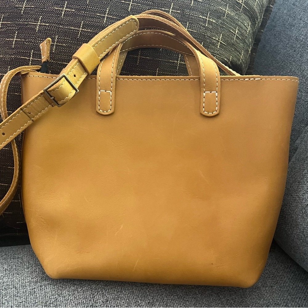 Portland Leather Mini Tote (Mango) - Picture 2 of 5